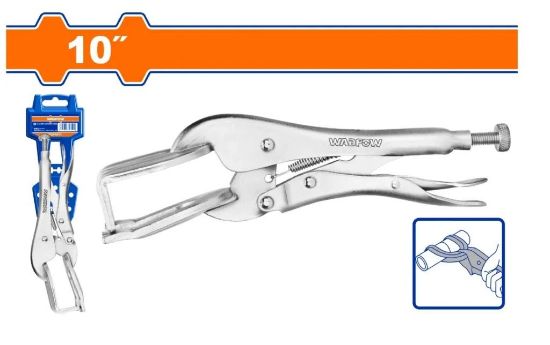 10" Welding Locking Clamp Pliers – Heavy-Duty Carbon Steel C-Clamp for Welding and Metal Holding – 0–41mm Jaw Opening Range, Nickel-Plated Finish