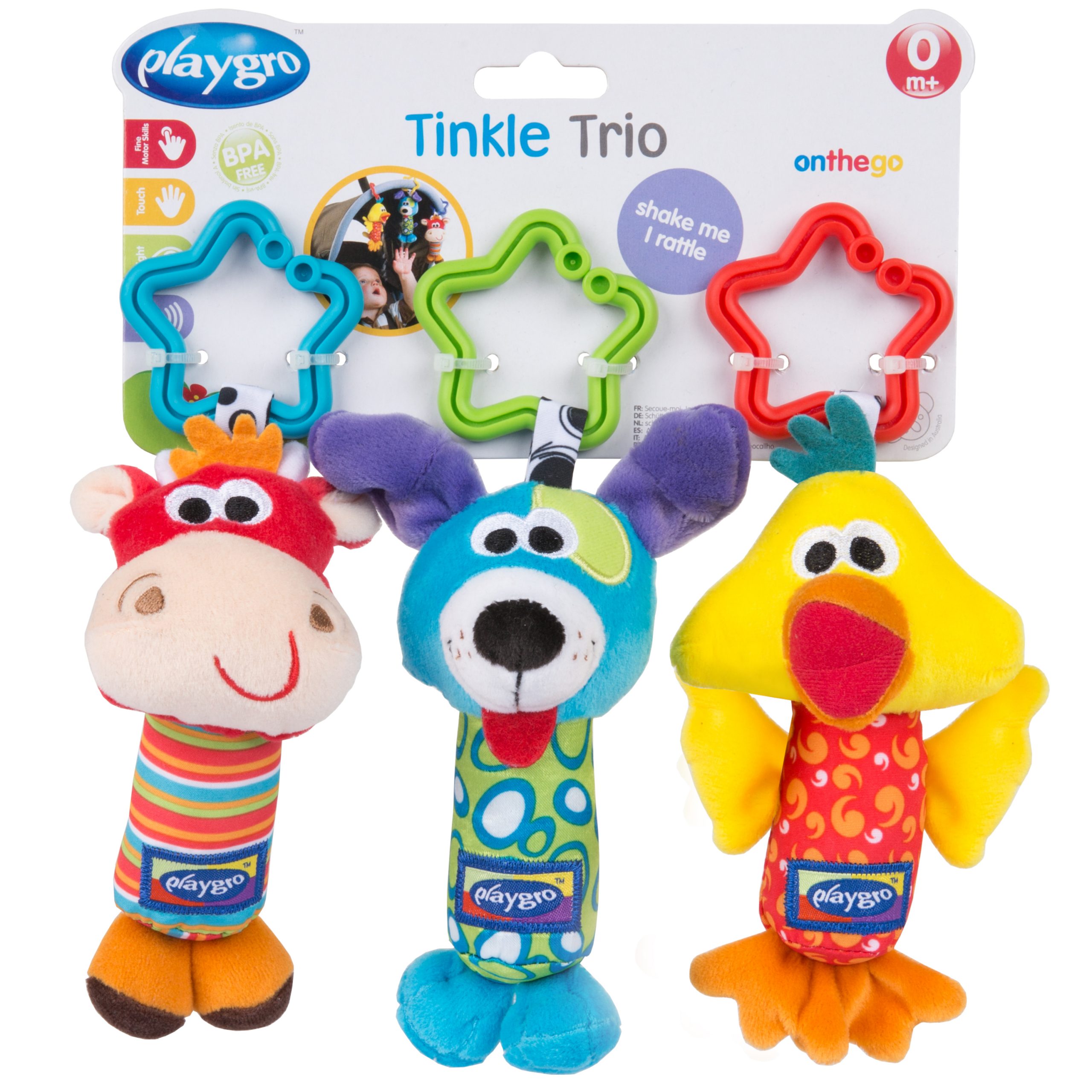 Playgro – Tinkle Trio | Musical Baby Rattle Set with Multi-Textured Handles, Gentle Chimes, and Soft Grips for Sensory Development and Fine Motor Skills Playgro – Tinkle Trio | Musical Baby Rattle Set with Multi-Textured Handles, Gentle Chimes, and Soft Grips for Sensory Development and Fine Motor Skills