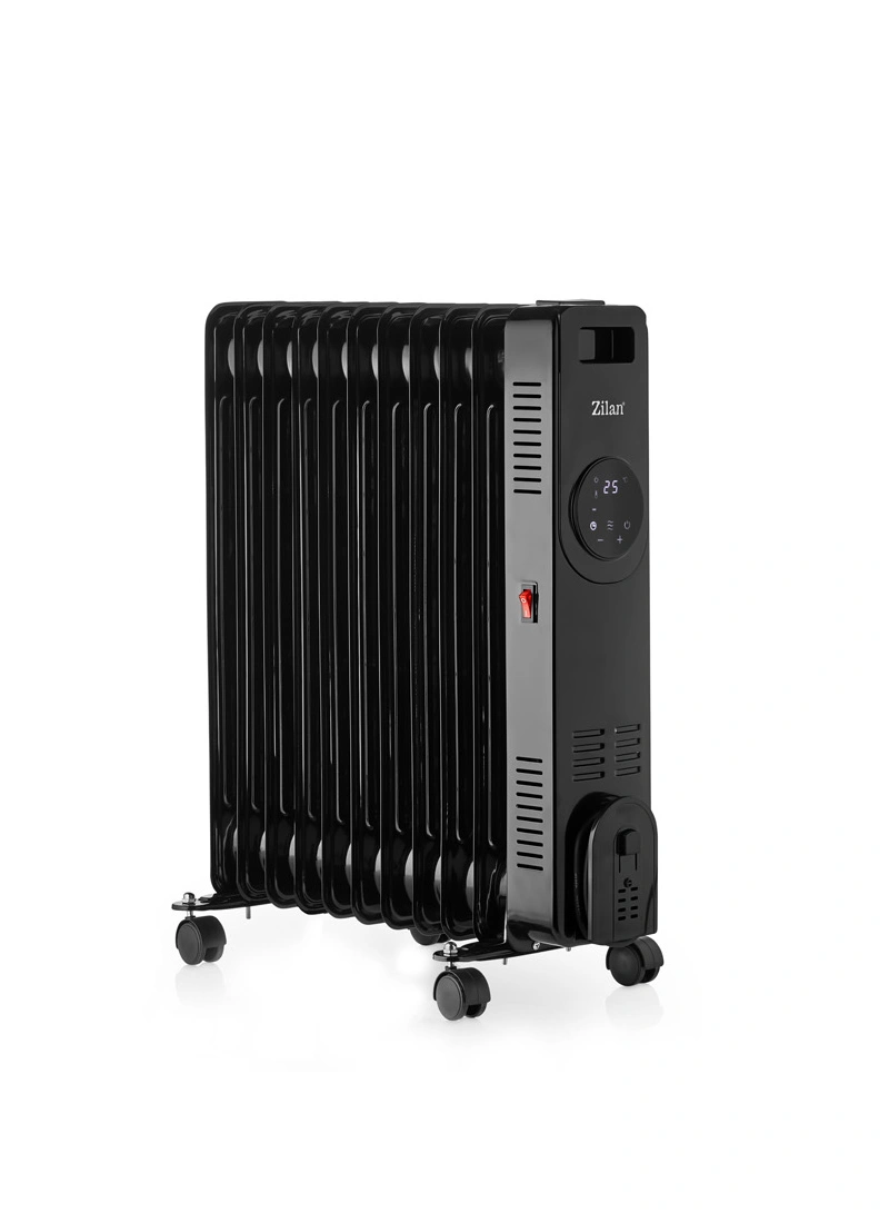 Zilan Electric Oil Filled Heater ZLN8436 – 11 Fins, 2000W Power, 3 Heat Settings, Adjustable Thermostat, Instant Heating, Overheat Protection, and 4 Universal Wheels