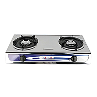 Happy Home HH2 Stainless Steel Double Burner Gas Stove – Durable & Portable 2-Burner Tabletop Gas Cooker for Home, Kitchen, Camping, and Outdoor Cooking