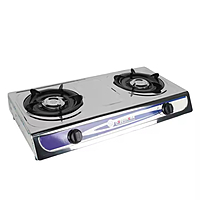 Happy Home HH2 Stainless Steel Double Burner Gas Stove – Durable & Portable 2-Burner Tabletop Gas Cooker for Home, Kitchen, Camping, and Outdoor Cooking