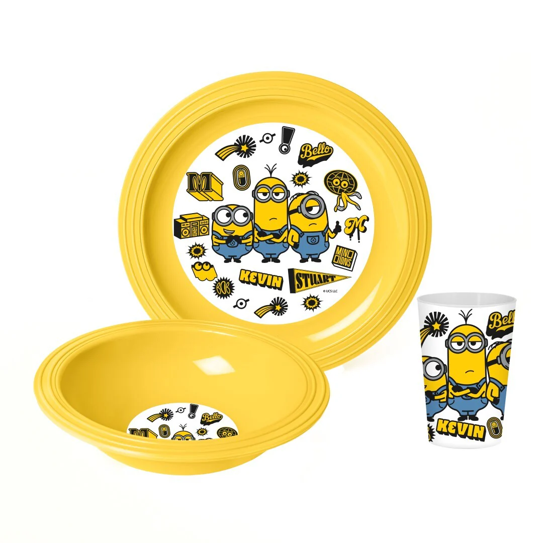 Minions Licensed Plates Set – Fun & Colorful Kids’ Dinnerware, Durable BPA-Free Material, Official Character Design, Perfect for Everyday Meals, Parties, or Gifting