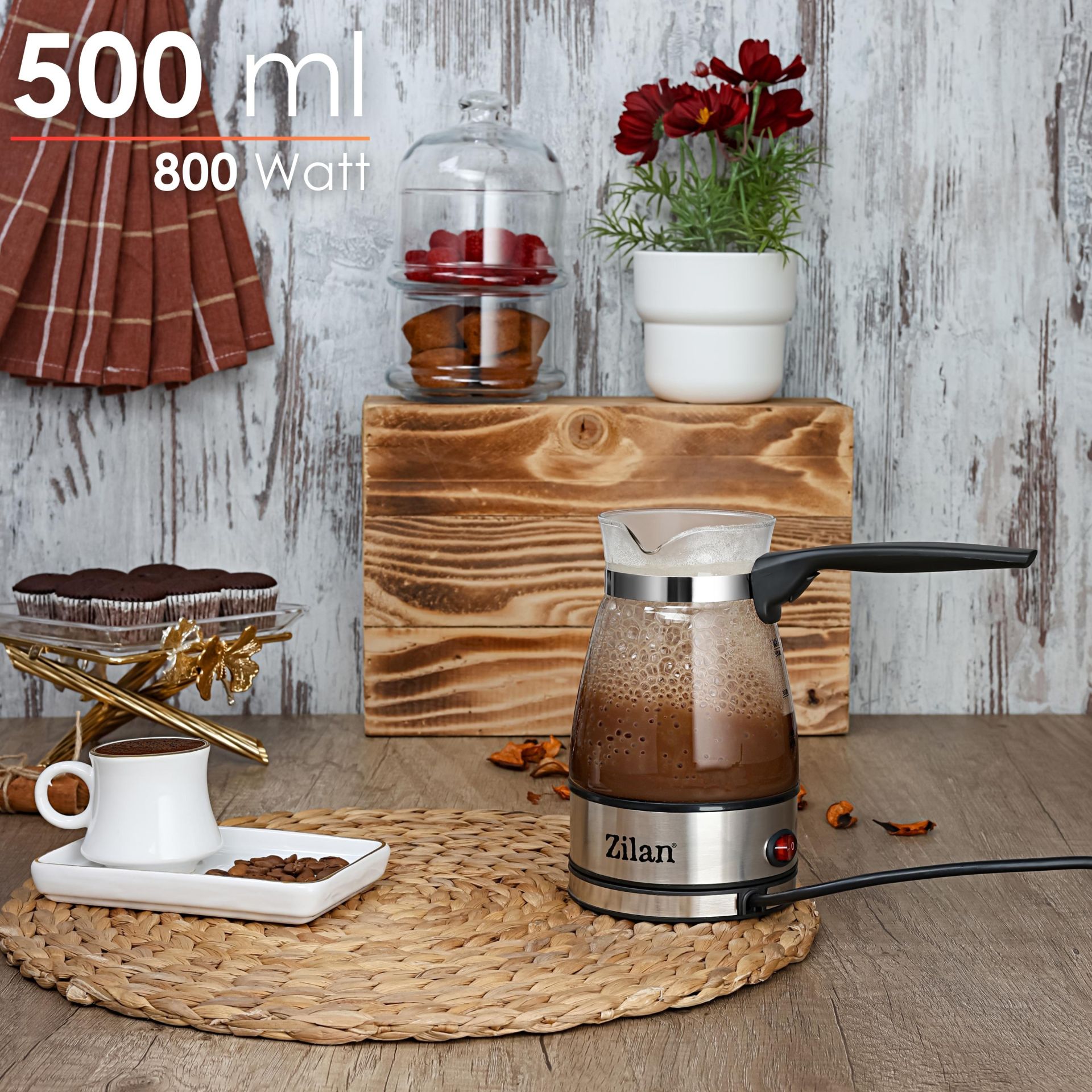 Zilan Coffee Maker, 800W, ZLN8122 — Elegant and Efficient Rotatable 360° Coffee Maker with Drip-Free Spout, Keep-Warm Function, Easy-Clean Design