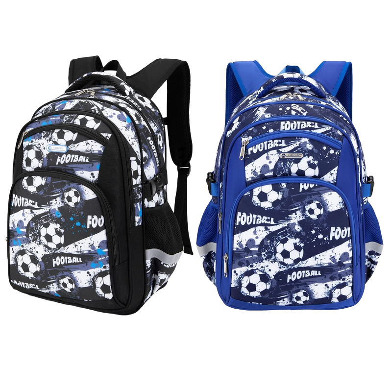 YIWU H 2-Color Football-Themed School Backpack – 18-Inch Durable & Stylish Backpack with Bold Soccer Graphics – Spacious, Lightweight, and Comfortable