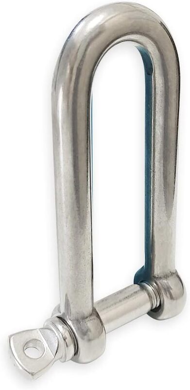 JADEVER simPLEISURE Stainless Steel Long D Shackle – 12mm (1/2") Anchor Shackle, Screw Pin Shackle, Heavy-Duty Tow, Hanging and Coupling Hardware