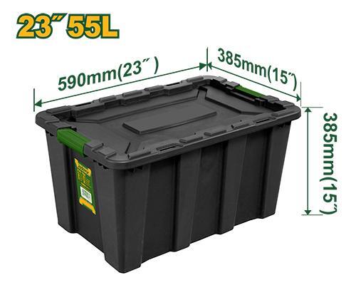 Jadever JDTB3355 Plastic Storage Container – Black PP Organizer Box