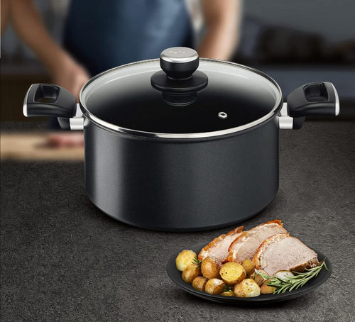 Tefal Unlimited 20 cm Non-Stick Casserole with Glass Lid – G2554422 | 2.5L Capacity | Titanium Anti-Scratch Coating | Thermo-Signal Technology | Superior Induction Base