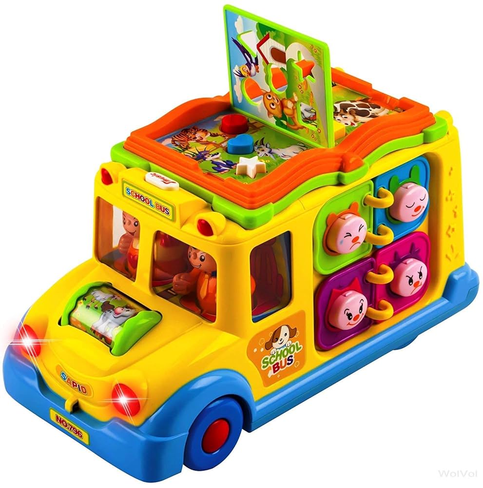 HOLA BO Musical Activity School Bus – Interactive Learning Toy with Lights Sounds Shape‑Sorting HOLA BO Musical Activity School Bus – Interactive Learning Toy with Lights Sounds Shape‑Sorting