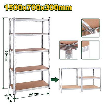 Jadever JDTS1A73 Compact 5-Tier Galvanized Storage Shelving Jadever JDTS1A73 Compact 5-Tier Galvanized Storage Shelving