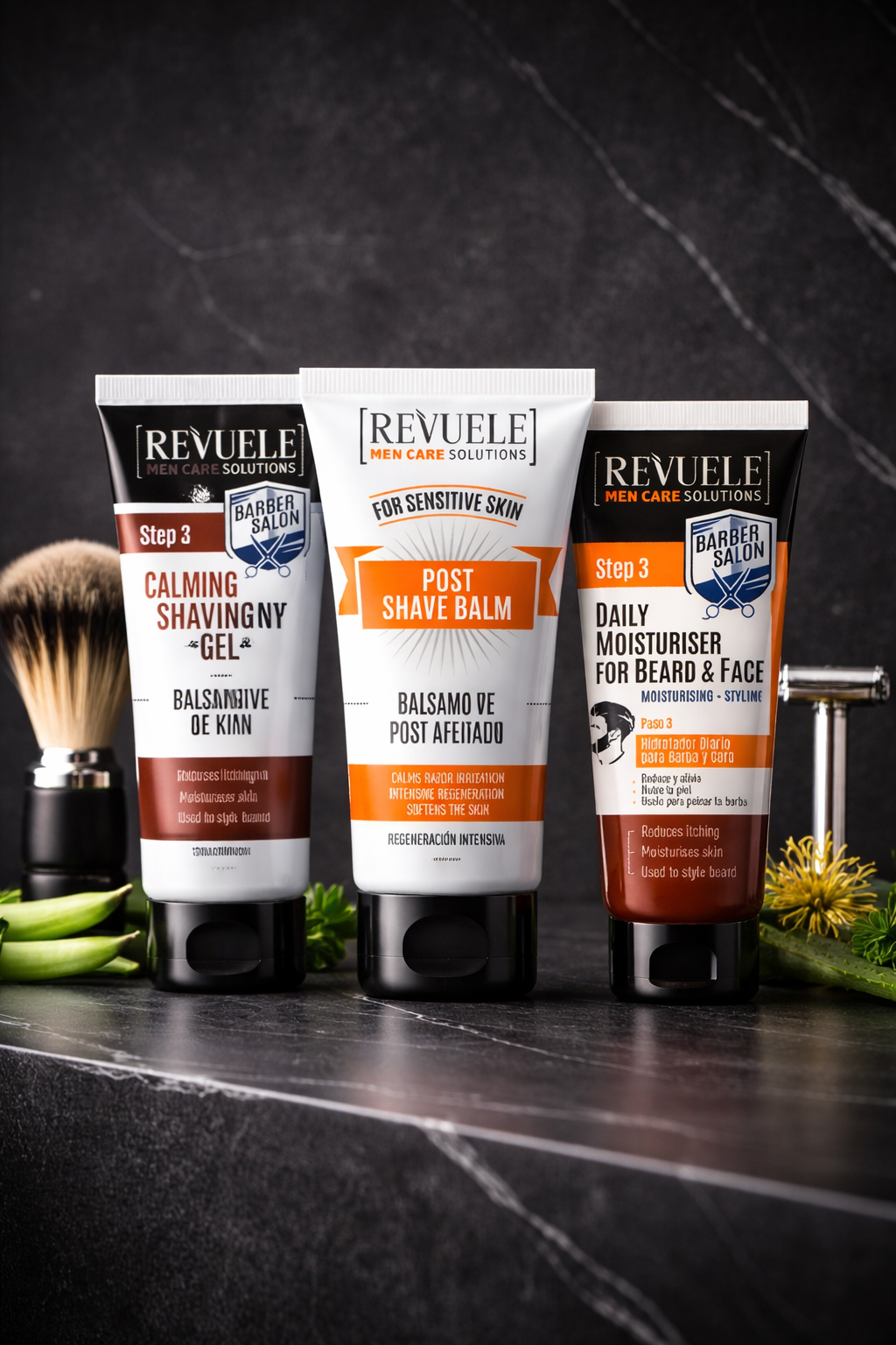 Revuele Men Care Complete Grooming Bundle – Calming Shave Gel, Post Shave Balm & Daily Beard Moisturiser