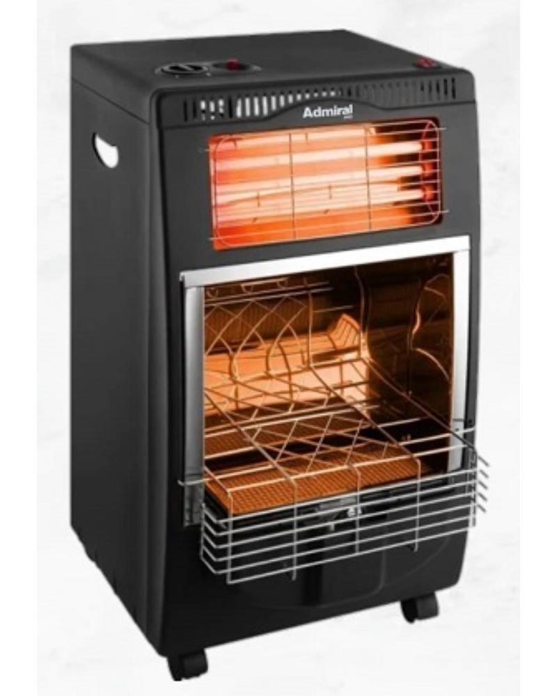 Admiral Pro 2-in-1 Gas & Electric Room Heater – 1200W Electric Heating (3 × 400W Candles), Gas Cylinder Compartment, Built-in Protective Grill, Tea Pot Stand, Easy-Move Wheels Admiral Pro 2-in-1 Gas & Electric Room Heater – 1200W Electric Heating (3 × 400W Candles), Gas Cylinder Compartment, Built-in Protective Grill, Tea Pot Stand, Easy-Move Wheels