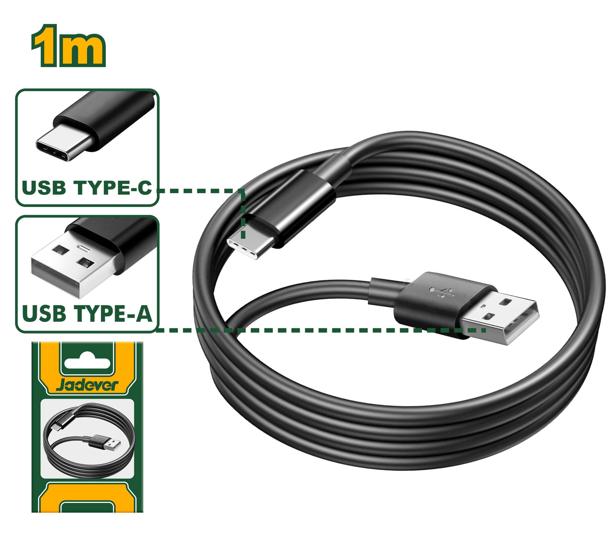 JADEVER JDUB1501 USB Type-A to Type-C Cable - 1 m, 3A Charging & Data Transfer