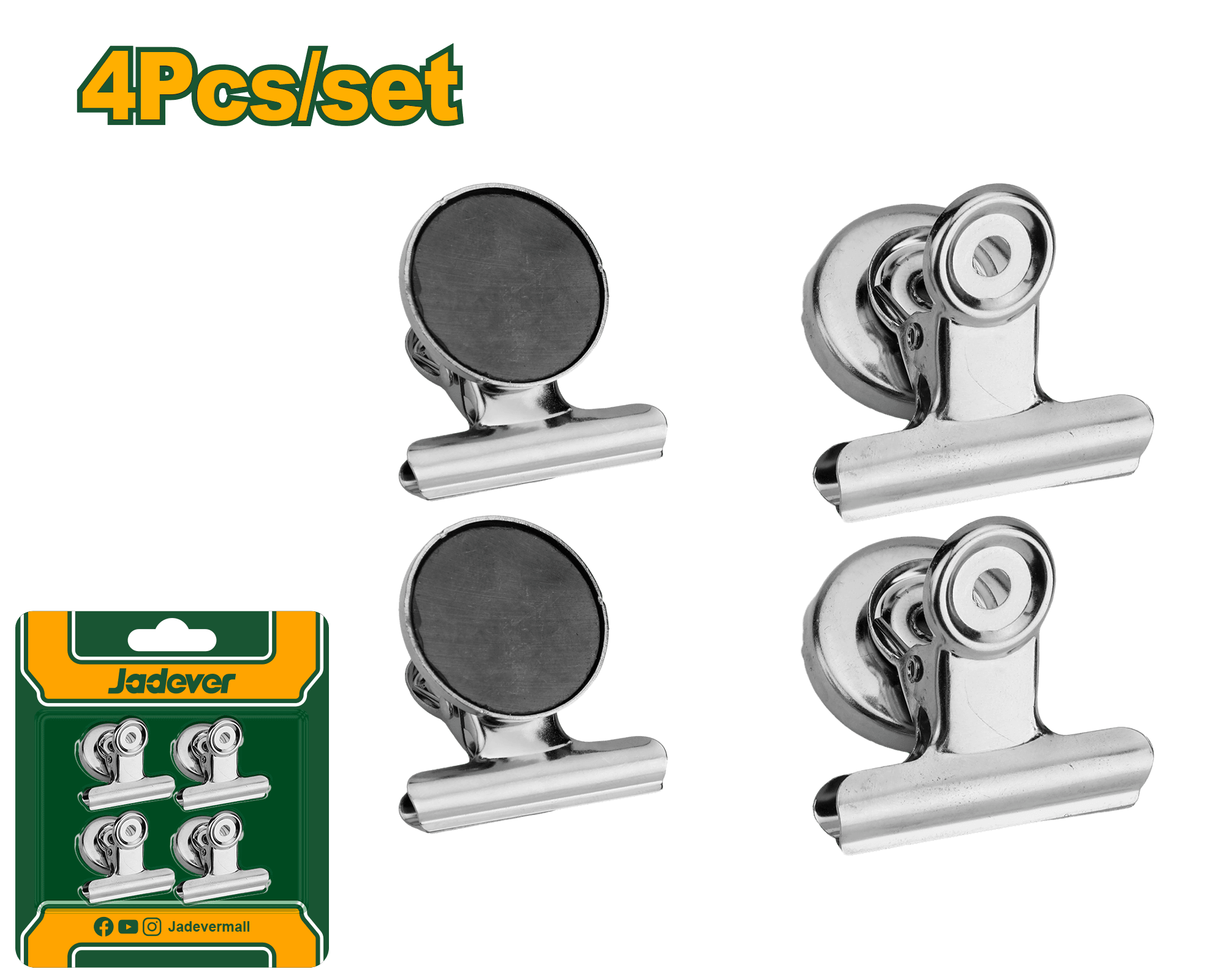Jadever JDZE3K11 – 4 Pcs Magnetic Clip Set | Diameter 28mm | Super Strong Magnetic Force | Durable Neodymium (NdFeB) Magnet Clips for Home, Office, and Workshop Organization Jadever JDZE3K11 – 4 Pcs Magnetic Clip Set | Diameter 28mm | Super Strong Magnetic Force | Durable Neodymium (NdFeB) Magnet Clips for Home, Office, and Workshop Organization