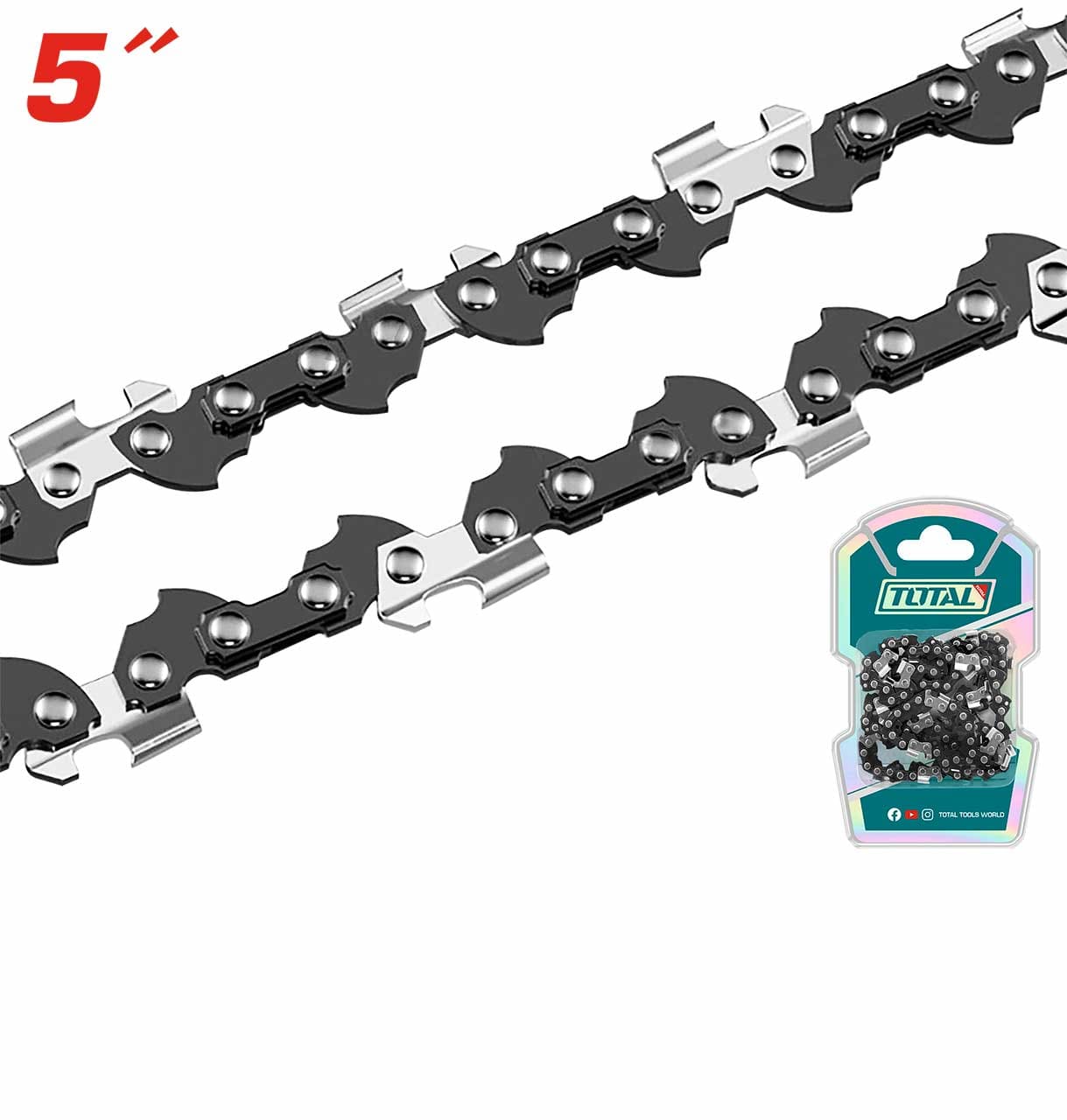 TGTSC50501 Replacement Saw Chain – 5-Inch, 32-Drive Link Chain with 1/4" Pitch & 0.043" Gauge – Compatible with TGSLI2058 / TGSLI20581 Li-ion Pruner Saws | Durable & Precise Cutting Performance