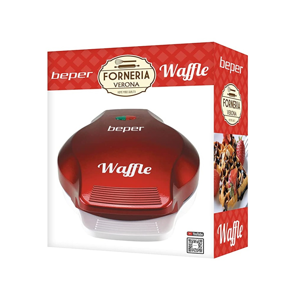 Beper Waffle Maker BT.603Y – 700W Non-Stick Electric Waffle Iron with Indicator Lights, Compact Design, and Even Heating for Perfect Homemade Waffles Every Time Beper Waffle Maker BT.603Y – 700W Non-Stick Electric Waffle Iron with Indicator Lights, Compact Design, and Even Heating for Perfect Homemade Waffles Every Time