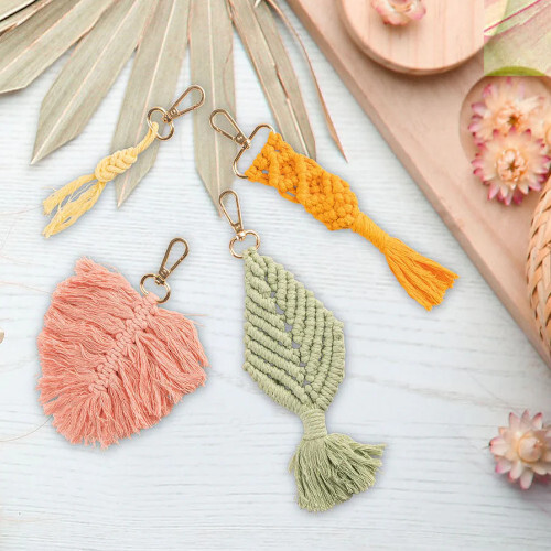 Crelando - Macrame Craft Kit - Keychains - Set of 8 Crelando - Macrame Craft Kit - Keychains - Set of 8