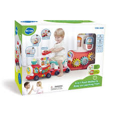 HOLA 4-in-1 Push Walker & Ride-On Learning Train – 3-Piece Set for Toddlers Aged 12–36 Months