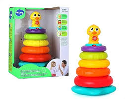 HOLA BO Little Rainbow Duck Stacking Toy with Music & Light – Educational Color‑Ring Pyramid HOLA BO Little Rainbow Duck Stacking Toy with Music & Light – Educational Color‑Ring Pyramid