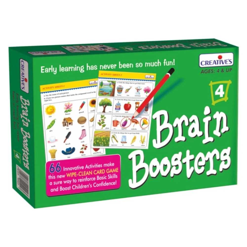 CREATIVE Brain Boosters-4 12P โ Enhance Cognitive Skills and Boost Memory with Fun Brain Exercises for Kids CREATIVE Brain Boosters-4 12P โ Enhance Cognitive Skills and Boost Memory with Fun Brain Exercises for Kids