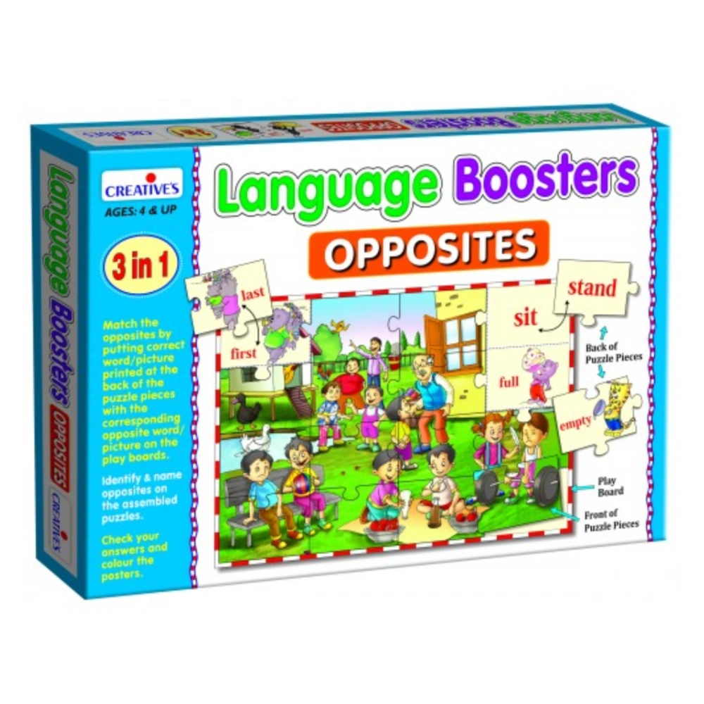 CREATIVE Language Boosters โ Opposites (12PCS) โ A Fun and Interactive Educational Tool for Enhancing Vocabulary, Understanding Opposites, and Boosting Language Skills in Children CREATIVE Language Boosters โ Opposites (12PCS) โ A Fun and Interactive Educational Tool for Enhancing Vocabulary, Understanding Opposites, and Boosting Language Skills in Children