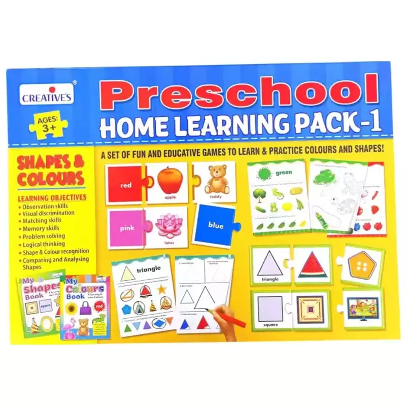 Preschool Home Learning Pack-1, Shapes & Colours-12P – A Comprehensive Early Learning Kit to Explore and Master Shapes and Colours for Young Learners Preschool Home Learning Pack-1, Shapes & Colours-12P – A Comprehensive Early Learning Kit to Explore and Master Shapes and Colours for Young Learners