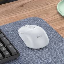 Hoco GM28 Wireless Business Mouse 2.4G – Sleek Ergonomic Design in White, 800–1600 DPI Adjustable Sensitivity, 4 Responsive Buttons, Durable MX8650 Chip, ABS + Silicone Build, Lightweight 59g Body