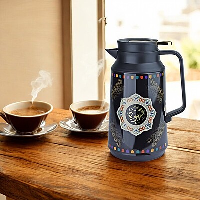 DAY DAYS , Oriental Coffee Vacuum Jug with press Button , Black ,  1L EC-R100D