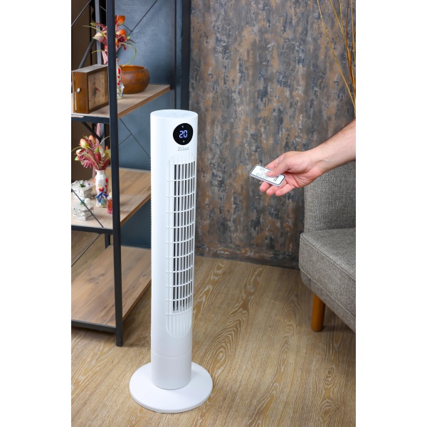 Zilan Tower Fan ZLN1023 – 35.5-Inch Sleek and Powerful Cooling Tower Fan | 3-Speed Airflow, Soft-Touch LED Control Panel, Remote Control, Oscillation Function Zilan Tower Fan ZLN1023 – 35.5-Inch Sleek and Powerful Cooling Tower Fan | 3-Speed Airflow, Soft-Touch LED Control Panel, Remote Control, Oscillation Function