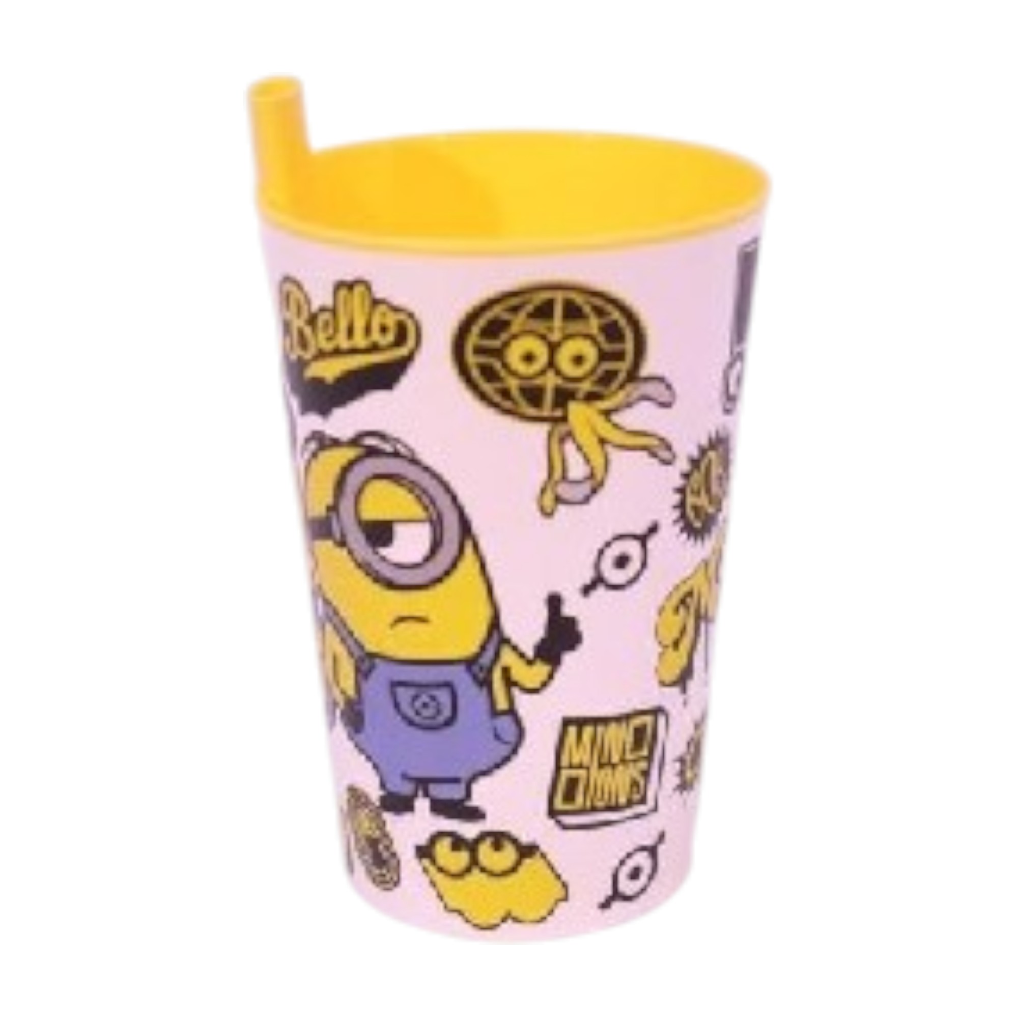 Minions 340cc Licensed Tumbler Cup with Straw – Fun & Colorful Kids’ Drinking Cup for Everyday Use, BPA-Free Durable Plastic, Spill-Resistant Design, Perfect for School, Home, or Travel