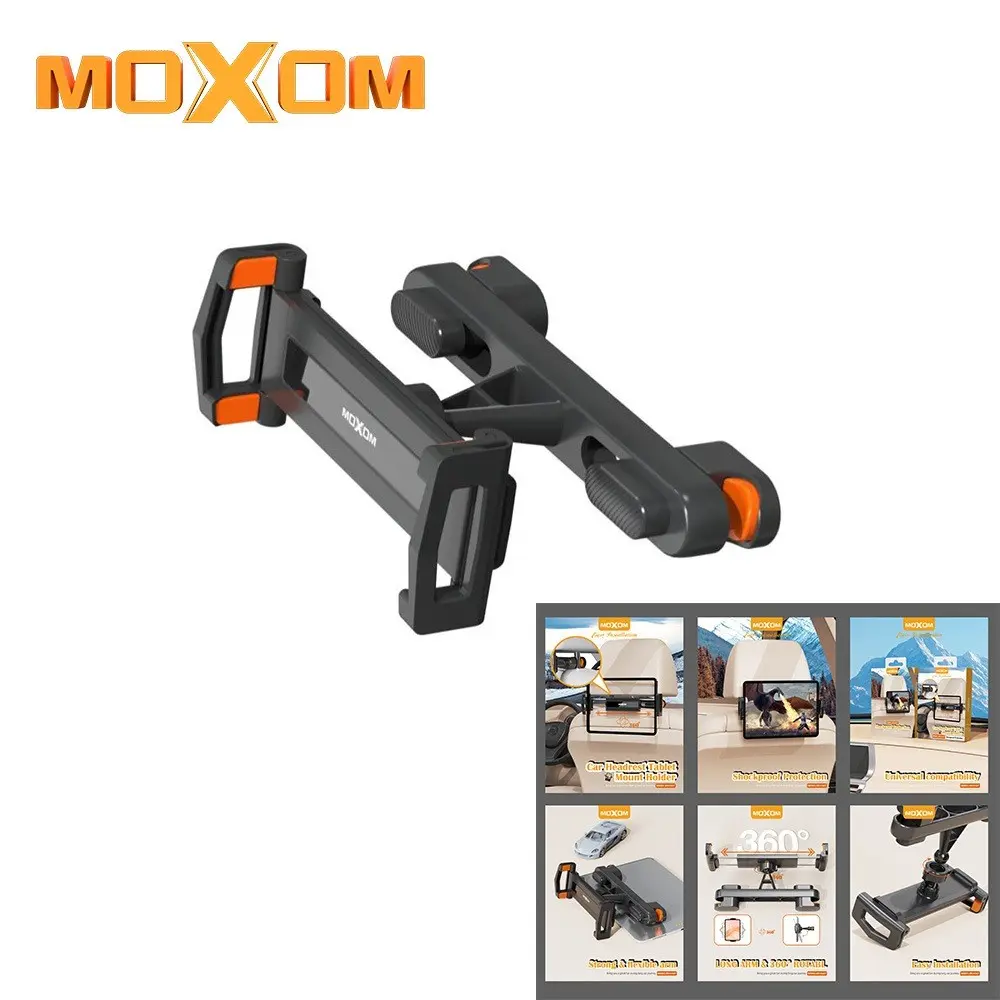 Moxom MX-VS67 Car Headrest Tablet Mount Holder Rear Seat Entertainment Solution for Long Trips Shockproof Adjustable Clamp with 360° Rotation