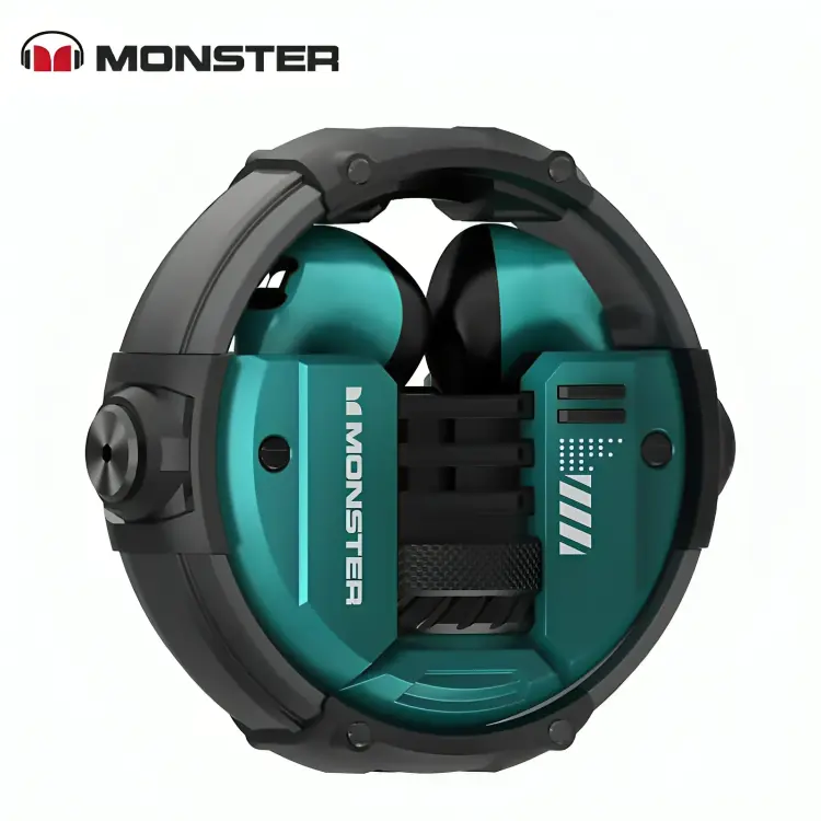Monster Airmars XKT10 Wireless Gaming Headphone (Dark Blue) – Monster XKT10 Bluetooth Earphones with Waterproof TWS Design, Noise Reduction, Dual Earbuds, Smart Touch Control