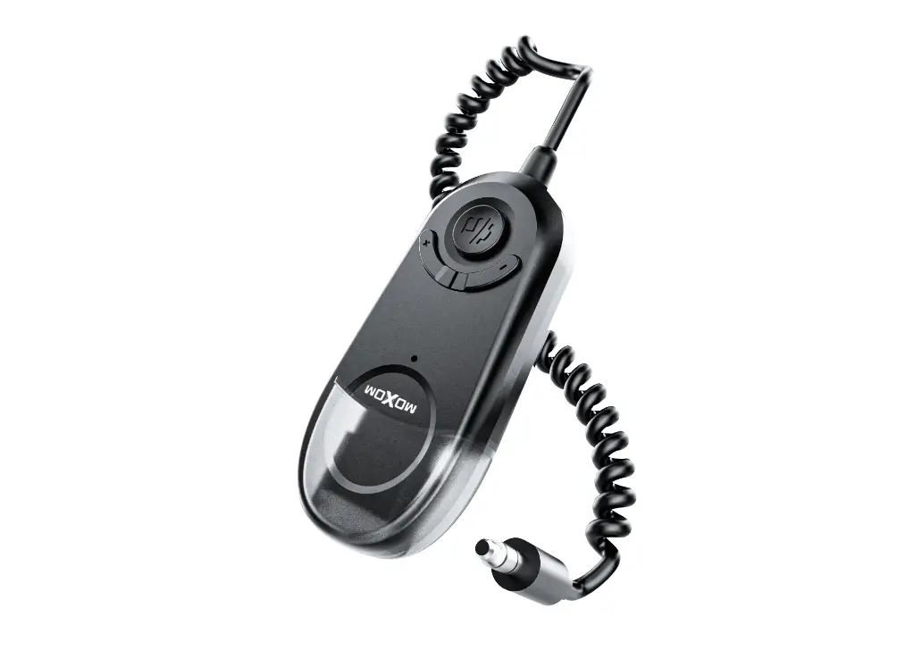 Moxom MX-AX69 Car Wireless Receiver Upgraded Bluetooth 5.3 Chip AUX & TF Card Support Call Number Broadcast Double-Click Call Function Flexible Anti-Tangle Cable