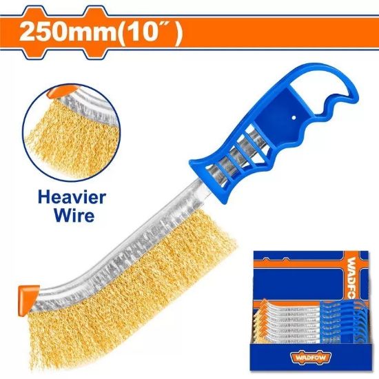 10” (250mm) Wire Brush with 130mm Wired Section – 0.3mm Wire Diameter – Heavy-Duty Hand Brush for Rust Removal, Paint Stripping, Etching, Brushing, and Cleaning