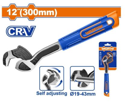 High-Quality 12" (300mm) CR-V Self-Adjusting Multifunctional Pipe Wrench – Adjustable Grip Range Ø10–42mm – Ergonomic Non-Slip Handle – Durable Chrome Vanadium Construction