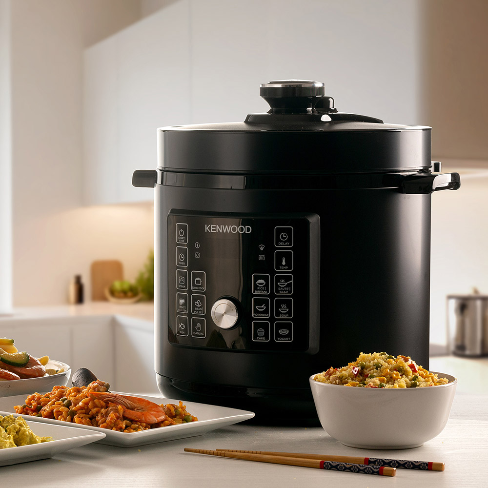 KENWOOD Electric Pressure Cooker PCM95.000BK – 8L Smart Steam Pot, 16-in-1 Multifunctional Programmable Multicooker