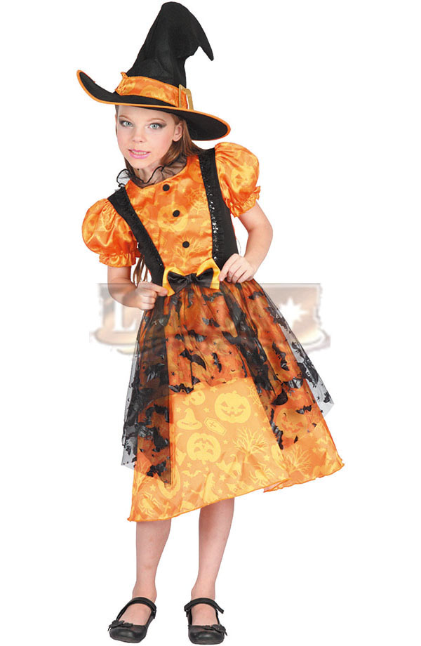 LUCIDA Yellow Witch Costume for Kids – Bright & Magical Halloween Dress