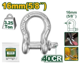 JADEVER Screw Anchor Shackle – 16mm, Carbon Steel Body & 40Cr Alloy Pin, 3.25 Ton Working Load, Galvanized Finish for Lifting, Rigging, and Quick Load Securing (Model: JDSAK2316) JADEVER Screw Anchor Shackle – 16mm, Carbon Steel Body & 40Cr Alloy Pin, 3.25 Ton Working Load, Galvanized Finish for Lifting, Rigging, and Quick Load Securing (Model: JDSAK2316)