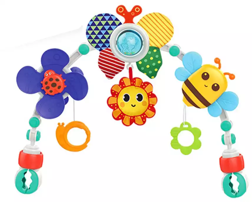 Huanger Baby Play Arch HE0305 – Interactive and Engaging Baby Activity Center with Colorful Toys, Soft Hanging Rattles, Music, and,light