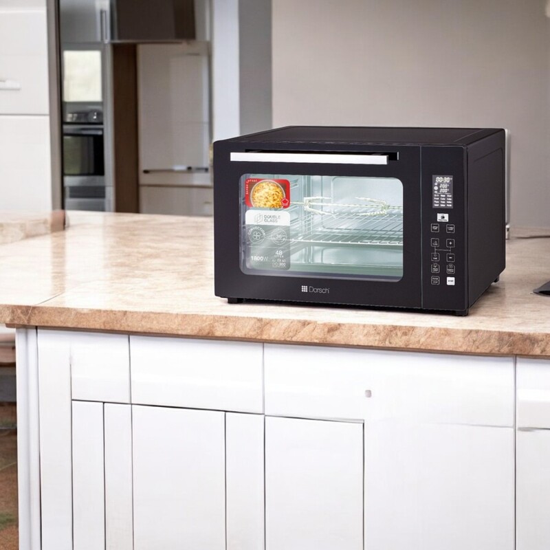 Dorsh 48L Digital Electric Oven DH-07860 with Convection, LED Display, Touch Controls, Adjustable Temperature, Timer & Multi-Function Cooking Dorsh 48L Digital Electric Oven DH-07860 with Convection, LED Display, Touch Controls, Adjustable Temperature, Timer & Multi-Function Cooking