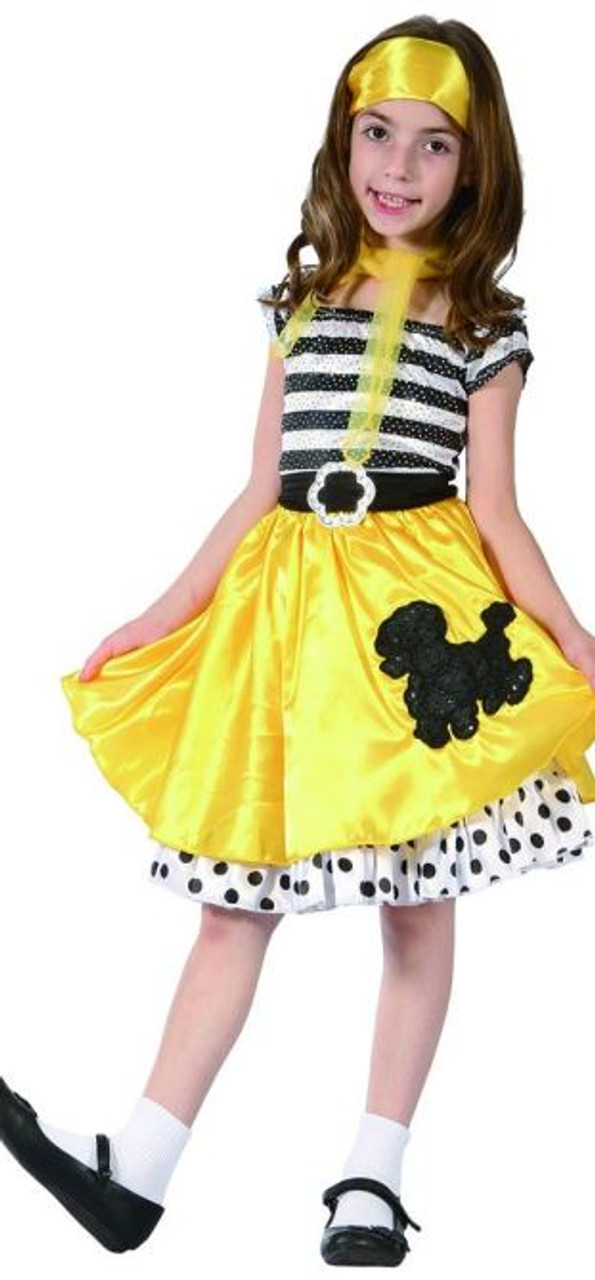 LUCIDA Yellow Rock ‘50s Costume for Kids – Retro Party & Halloween Outfit
