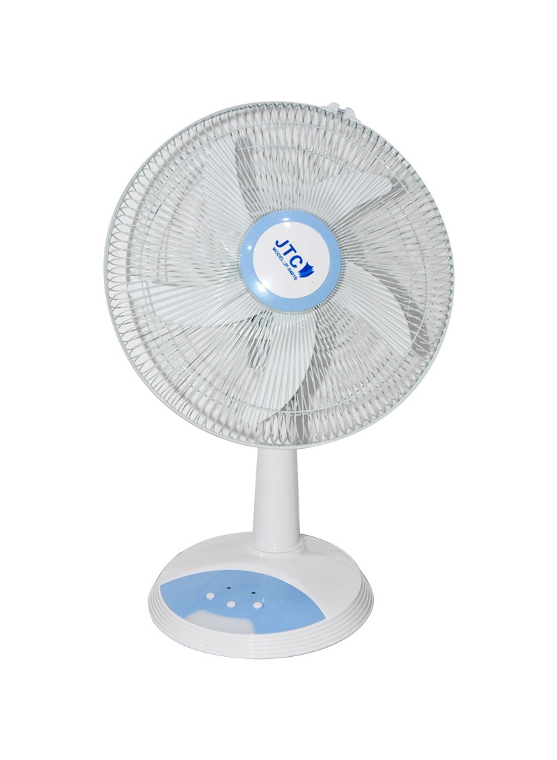 JTC Rechargeable Table Fan 14-Inch – Model JF-5401B | 2025 Edition – 24W Copper Motor, 5-Blade Design, LED Light, USB Charging Port, Long Battery Life Up to 25
