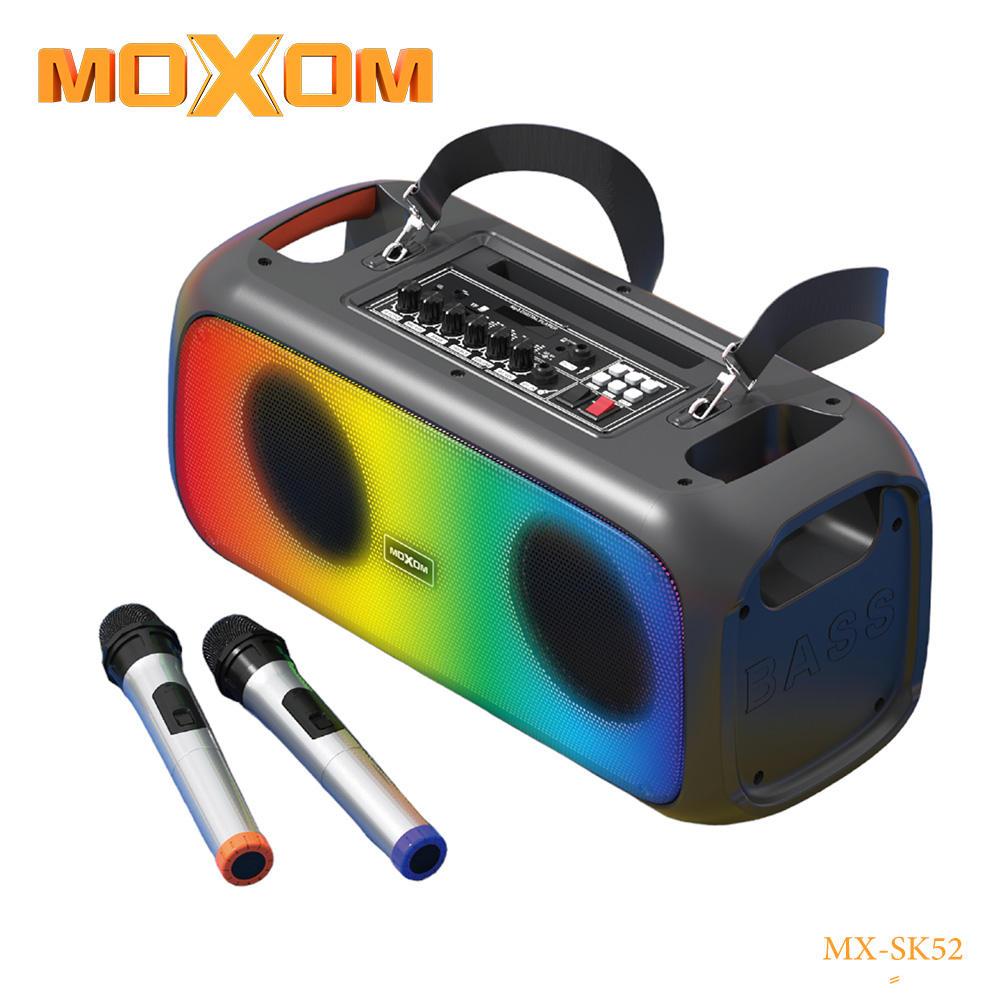 MOXOM MX-SK52 Wireless Bluetooth Speaker with Dual Microphones – 35W High-Power Sound System, 3600mAh Battery, 10m Range, Wide Compatibility with Mobile, Laptop & Computer