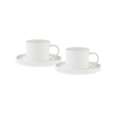 Van Well MIKA Set of 6 Off-White Matte Porcelain Coffee Cups – Elegant and Modern Ceramic Mugs for Espresso, Cappuccino, and Hot Beverages