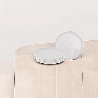 Van Well Mika Porcelain OffWhite , Set of 6 x-large Dinner Plates (diameter 27 x height 2 cm.) and one gift cake plate