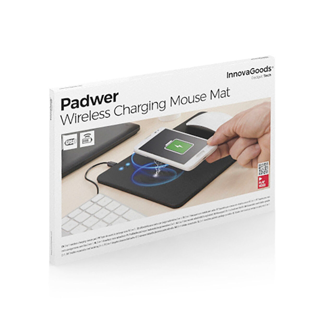 InnovaGoods 2-In-1 Mouse Mat With Wireless Charging Padwer, V0103216, Qi wireless charging standard, Typically available in neutral colors like black, gray, or brown InnovaGoods 2-In-1 Mouse Mat With Wireless Charging Padwer, V0103216, Qi wireless charging standard, Typically available in neutral colors like black, gray, or brown