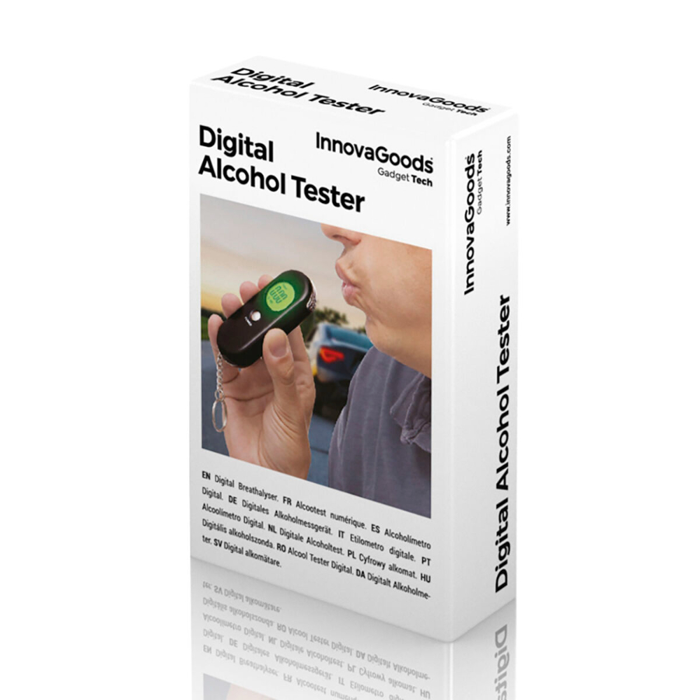 InnovaGoods Digital Alcohol Tester, V0100651, Fast reading (usually within 10 seconds), LCD screen, powered by AAA batteries, provides instant results to help you assess your BAC InnovaGoods Digital Alcohol Tester, V0100651, Fast reading (usually within 10 seconds), LCD screen, powered by AAA batteries, provides instant results to help you assess your BAC
