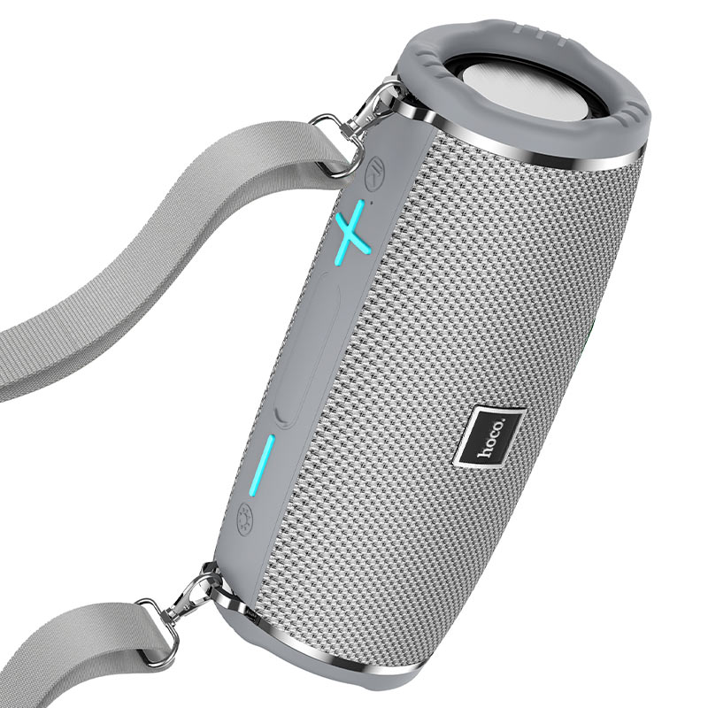 HOCO HC12 Wireless Bluetooth Speaker with Dual 5W Drivers, Multi-Mode Playback, Colorful LED Lights, and 1200mAh Battery – Portable FM/TF/USB/AUX Compatible Music Speaker