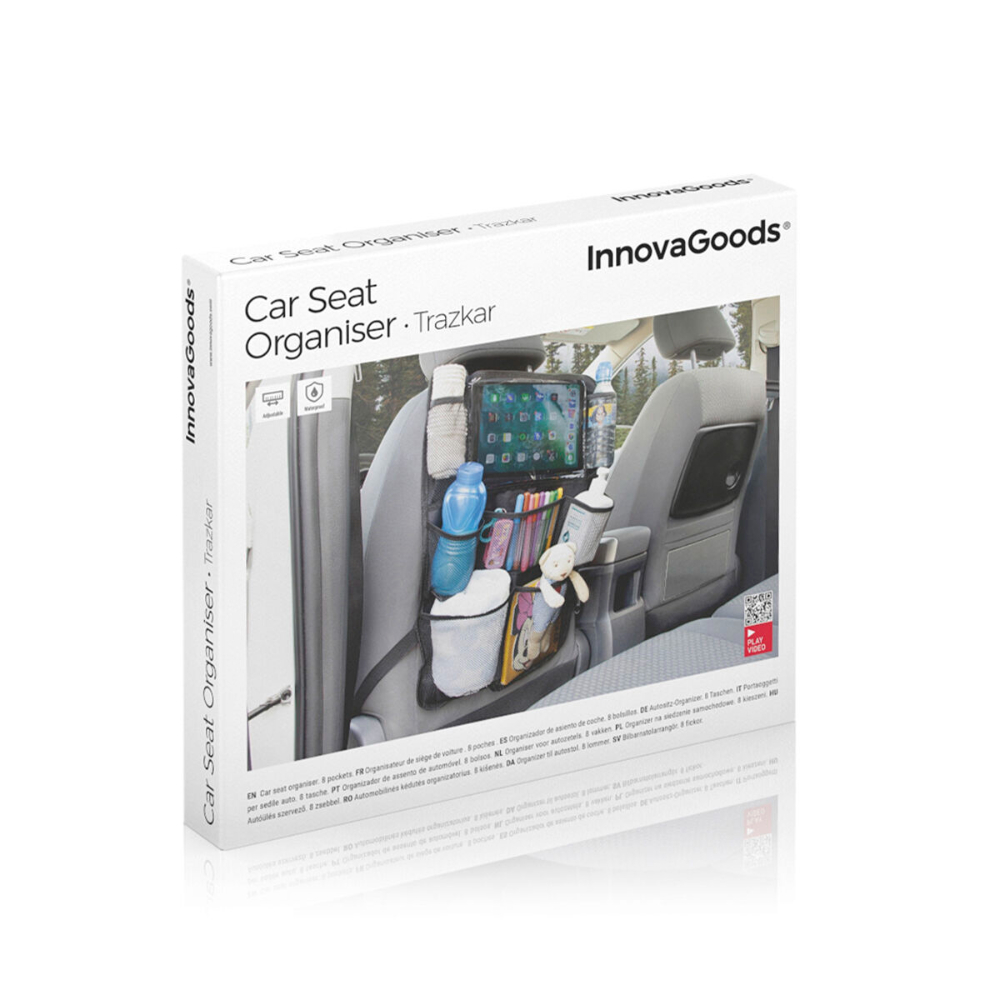 InnovaGoods Car Seat Organiser Trazkar, V0103614, Approximately 50 x 40 x 5 cm (exact dimensions may vary), Commonly available in black or grey InnovaGoods Car Seat Organiser Trazkar, V0103614, Approximately 50 x 40 x 5 cm (exact dimensions may vary), Commonly available in black or grey