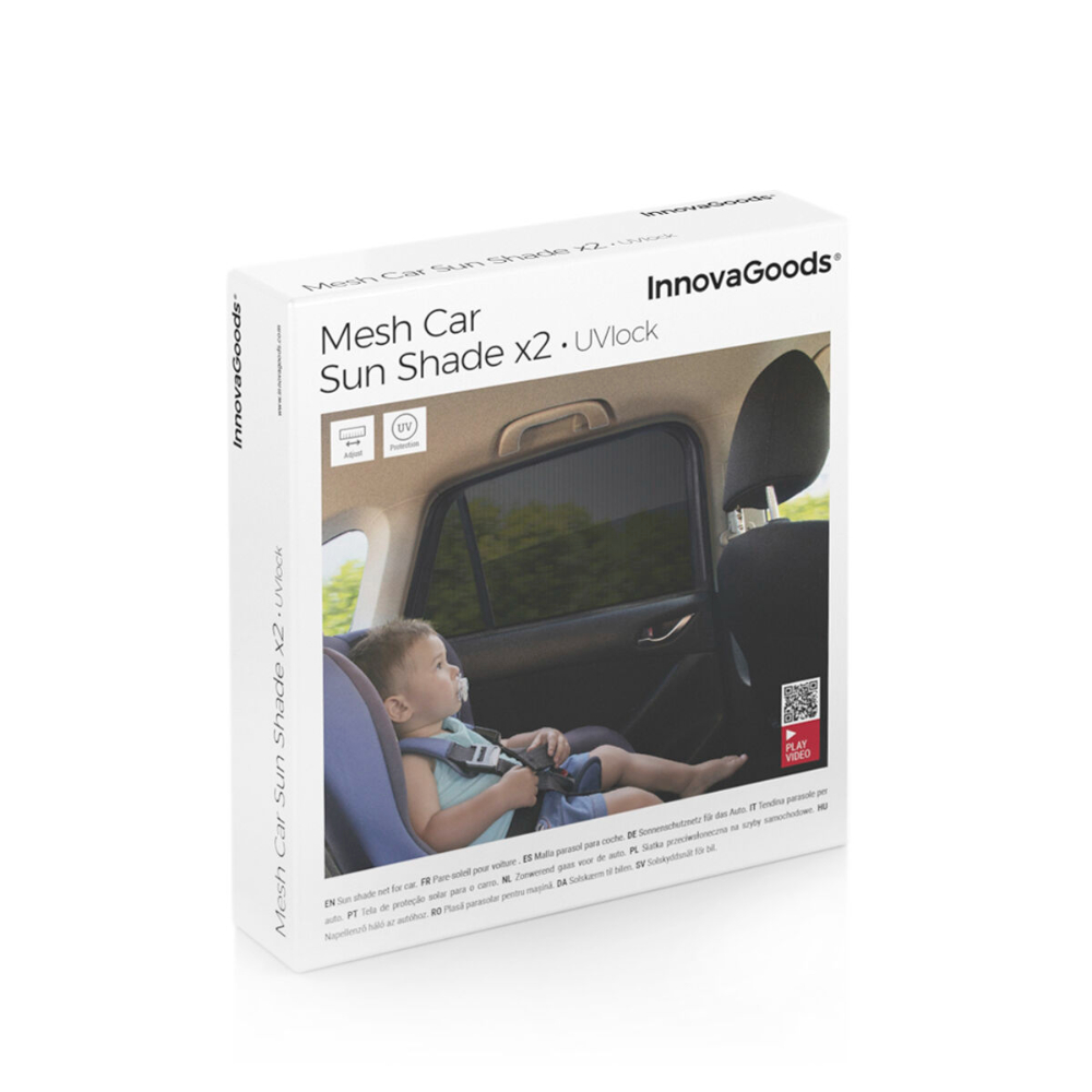 InnovaGoods Mesh Sunshade For The Car Uvlock InnovaGoods Pack Of 2 Units, V0103468, High-quality mesh fabric with UV protection, Typically available in black or grey mesh InnovaGoods Mesh Sunshade For The Car Uvlock InnovaGoods Pack Of 2 Units, V0103468, High-quality mesh fabric with UV protection, Typically available in black or grey mesh