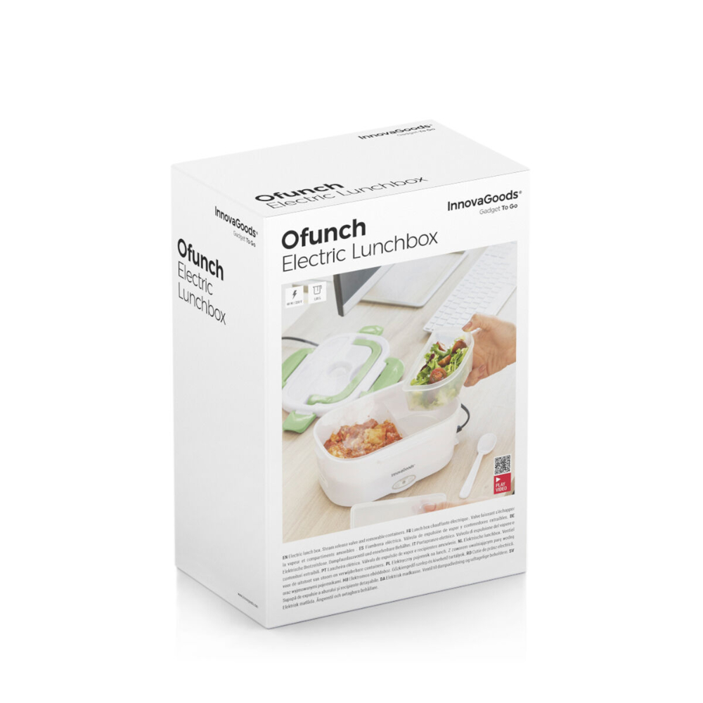 InnovaGoods Electric Lunch Box Ofunch, V0103375, Durable and food-safe plastic with a stainless steel inner container ,Capacity: Typically holds around 1.5 to 2 liters (exact capacity may vary) InnovaGoods Electric Lunch Box Ofunch, V0103375, Durable and food-safe plastic with a stainless steel inner container ,Capacity: Typically holds around 1.5 to 2 liters (exact capacity may vary)